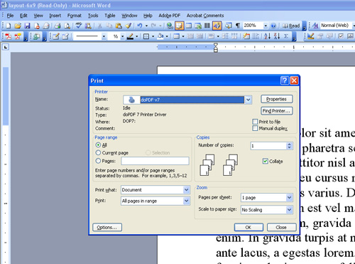 doPDF interface