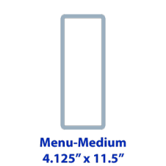 Menu Medium - Double Sided on 70# Offset Text  - 4.125" x 11.5"