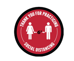Circle Social Distance Floor Decals - 6 ' Apart