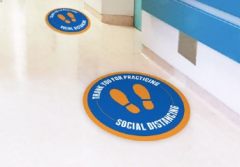 Circle Social Distance Floor Decals - STOCK