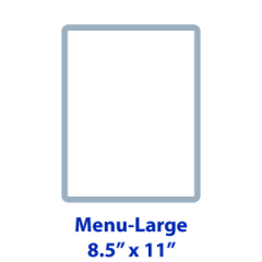 Menu Large - Double Sided on 80 Dull or Gloss Text - 8.5" x 11"