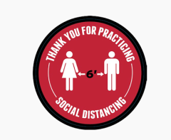 Circle Social Distance Floor Decals - 6 ' Apart