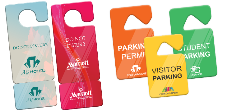 Custom Printed Plastic Door Hangers & Parking Tags